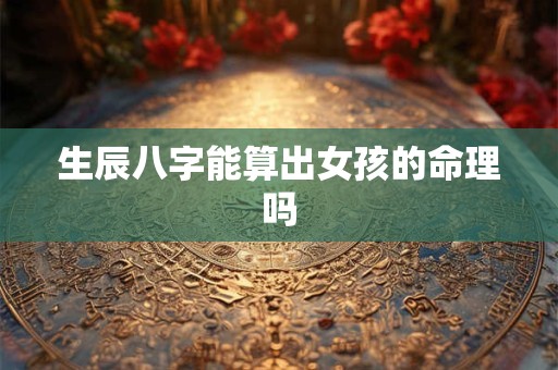 生辰八字能算出女孩的命理吗
