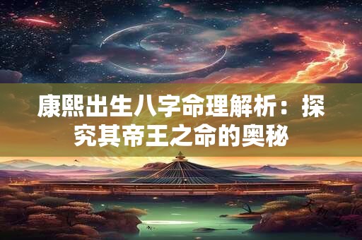 康熙出生八字命理解析：探究其帝王之命的奥秘