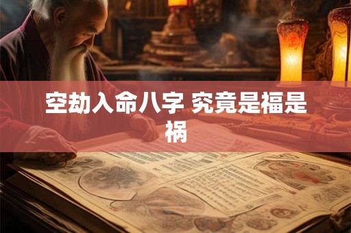 空劫入命八字 究竟是福是祸