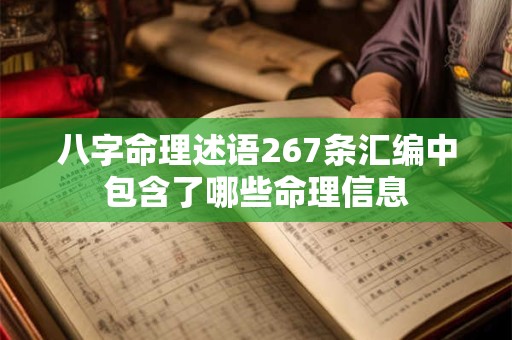 八字命理述语267条汇编中包含了哪些命理信息 八字命理述语267条汇编中包含了哪些命理信息
