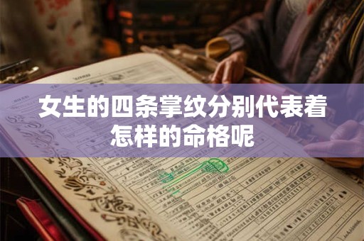 女生的四条掌纹分别代表着怎样的命格呢