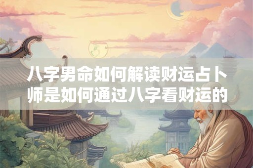 八字男命如何解读财运占卜师是如何通过八字看财运的
