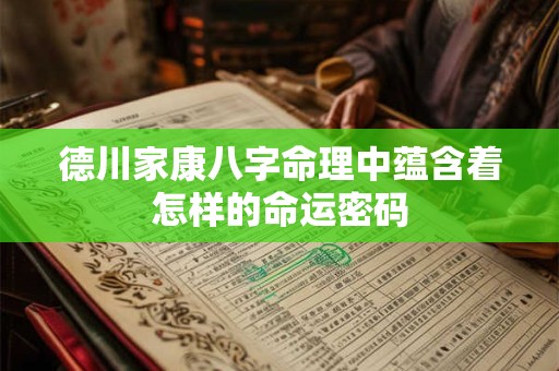 德川家康八字命理中蕴含着怎样的命运密码