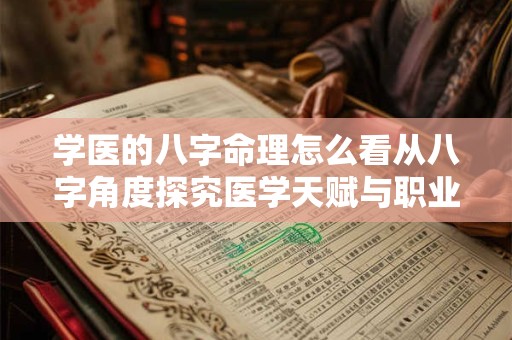 学医的八字命理怎么看从八字角度探究医学天赋与职业选择