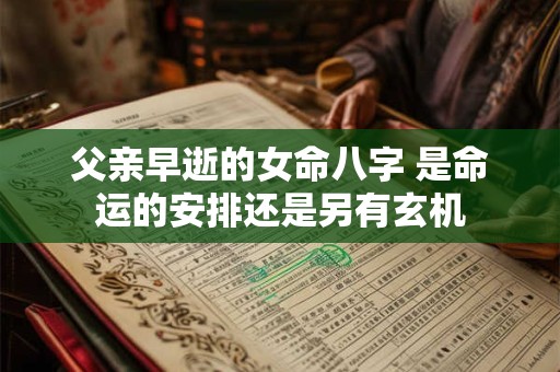 父亲早逝的女命八字 是命运的安排还是另有玄机