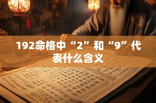 192命格中“2”和“9”代表什么含义