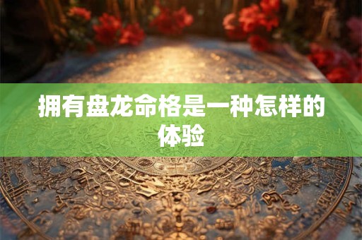 拥有盘龙命格是一种怎样的体验