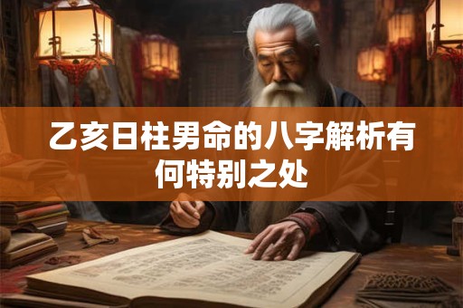 乙亥日柱男命的八字解析有何特别之处