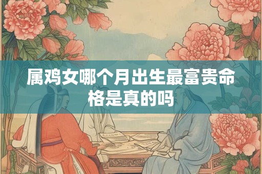 属鸡女哪个月出生最富贵命格是真的吗