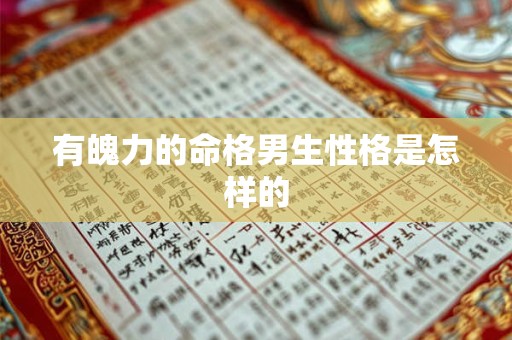 有魄力的命格男生性格是怎样的