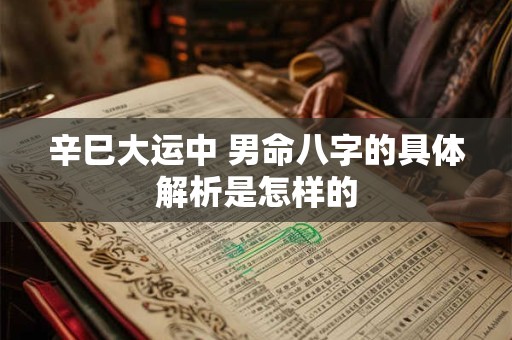 辛巳大运中 男命八字的具体解析是怎样的