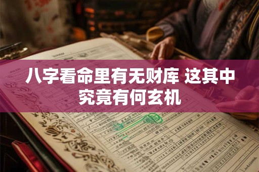 八字看命里有无财库 这其中究竟有何玄机