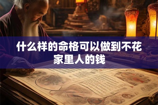什么样的命格可以做到不花家里人的钱