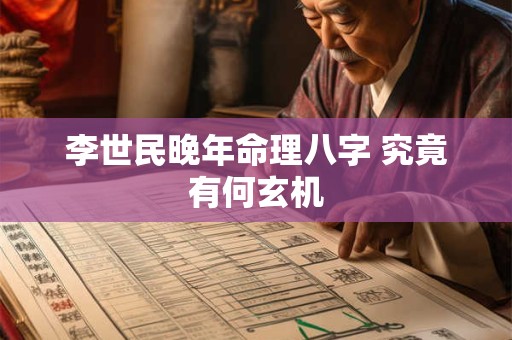 李世民晚年命理八字 究竟有何玄机