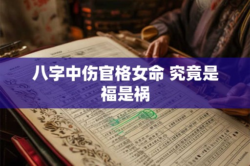 八字中伤官格女命 究竟是福是祸