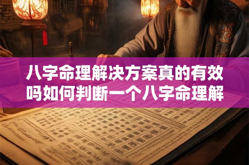 八字命理解决方案真的有效吗如何判断一个八字命理解决方案是否靠谱