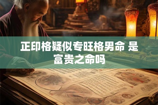 正印格疑似专旺格男命 是富贵之命吗
