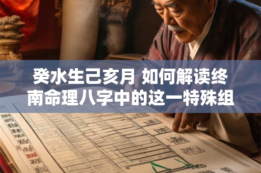 癸水生己亥月 如何解读终南命理八字中的这一特殊组合