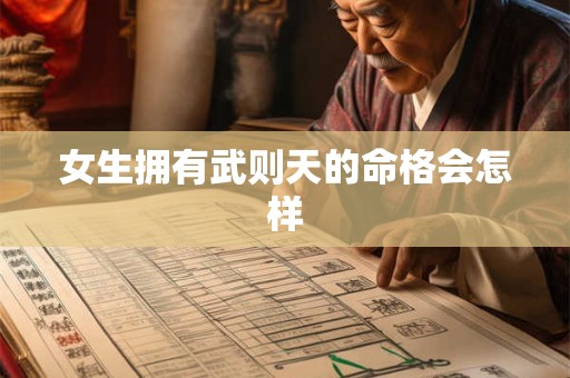 女生拥有武则天的命格会怎样