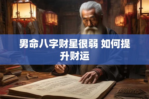 男命八字财星很弱 如何提升财运