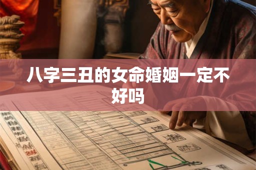 八字三丑的女命婚姻一定不好吗