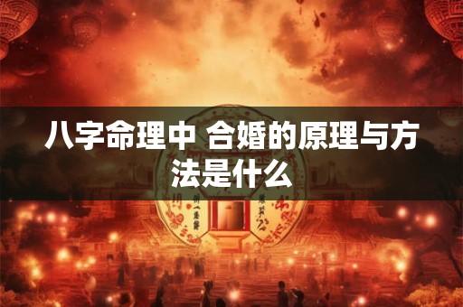 八字命理中 合婚的原理与方法是什么