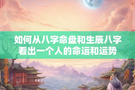 如何从八字命盘和生辰八字看出一个人的命运和运势
