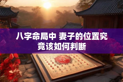 八字命局中 妻子的位置究竟该如何判断