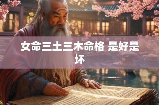 女命三土三木命格 是好是坏