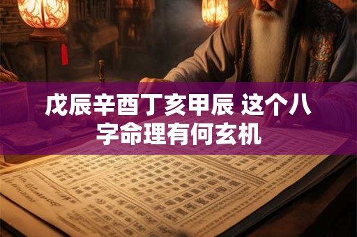 戊辰辛酉丁亥甲辰 这个八字命理有何玄机