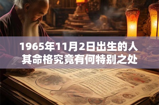 1965年11月2日出生的人 其命格究竟有何特别之处