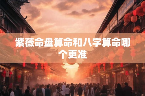 紫薇命盘算命和八字算命哪个更准