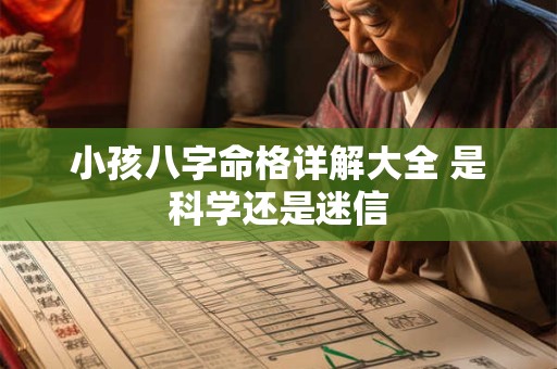 小孩八字命格详解大全 是科学还是迷信