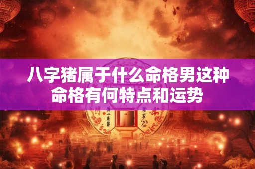 八字猪属于什么命格男这种命格有何特点和运势