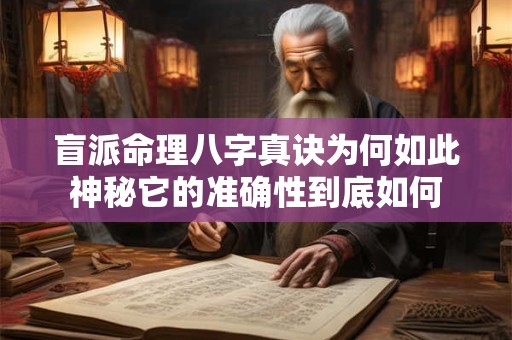 盲派命理八字真诀为何如此神秘它的准确性到底如何