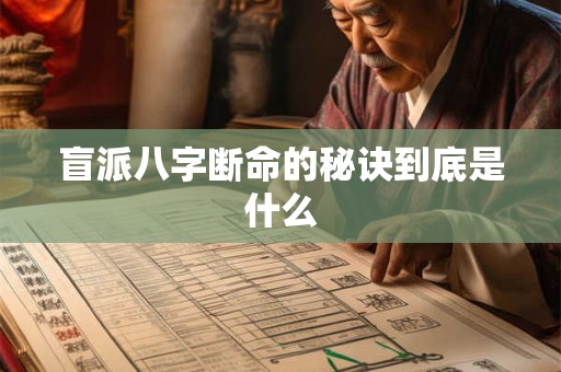 盲派八字断命的秘诀到底是什么