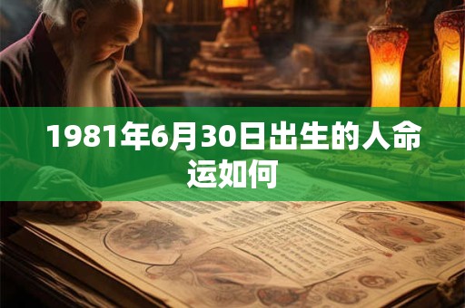 1981年6月30日出生的人命运如何