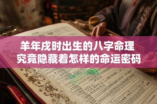 羊年戌时出生的八字命理 究竟隐藏着怎样的命运密码