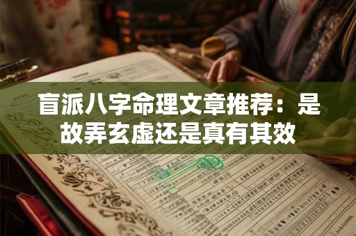 盲派八字命理文章推荐：是故弄玄虚还是真有其效