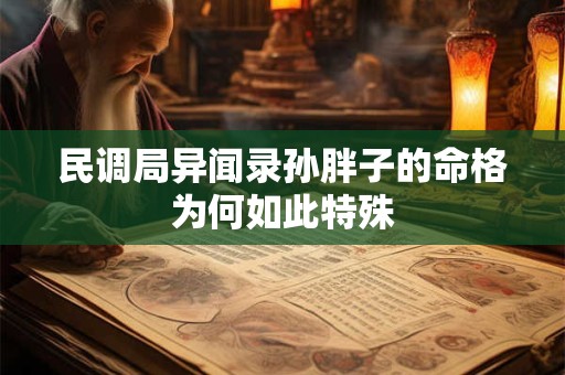 民调局异闻录孙胖子的命格为何如此特殊