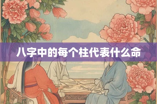八字中的每个柱代表什么命