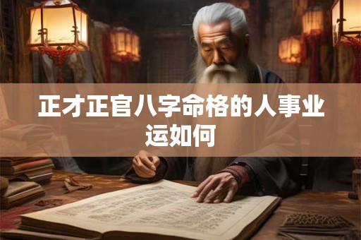 正才正官八字命格的人事业运如何