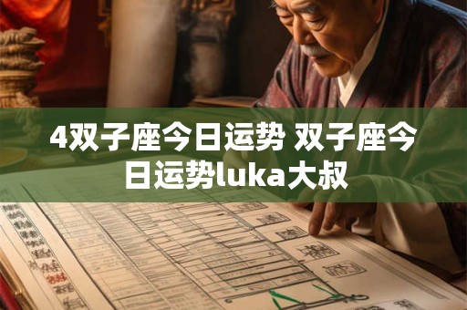 4双子座今日运势 双子座今日运势luka大叔