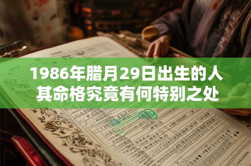 1986年腊月29日出生的人 其命格究竟有何特别之处