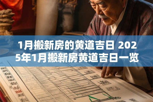 1月搬新房的黄道吉日 2025年1月搬新房黄道吉日一览表
