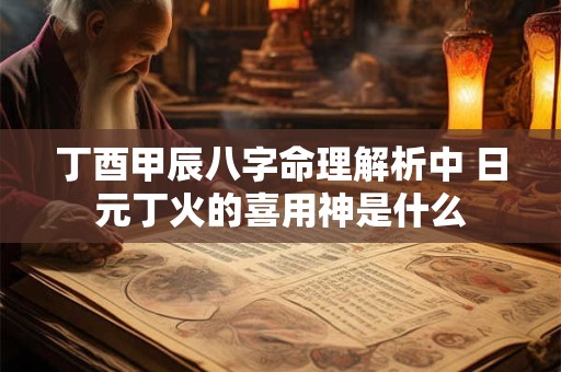 丁酉甲辰八字命理解析中 日元丁火的喜用神是什么