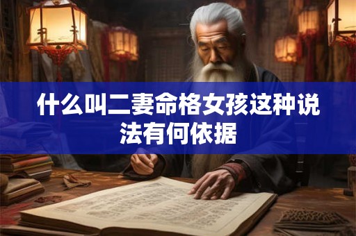 什么叫二妻命格女孩这种说法有何依据