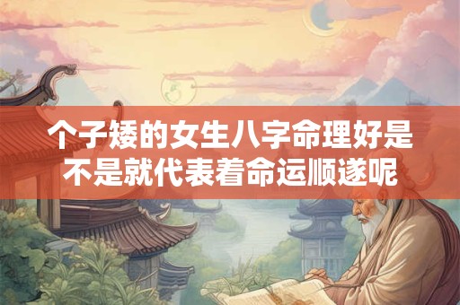 个子矮的女生八字命理好是不是就代表着命运顺遂呢