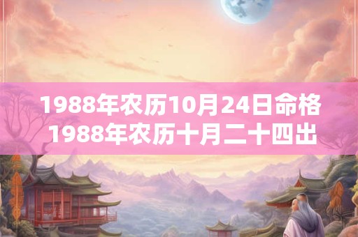 1988年农历10月24日命格 1988年农历十月二十四出生的什么星座