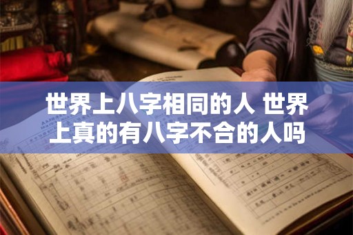 世界上八字相同的人 世界上真的有八字不合的人吗